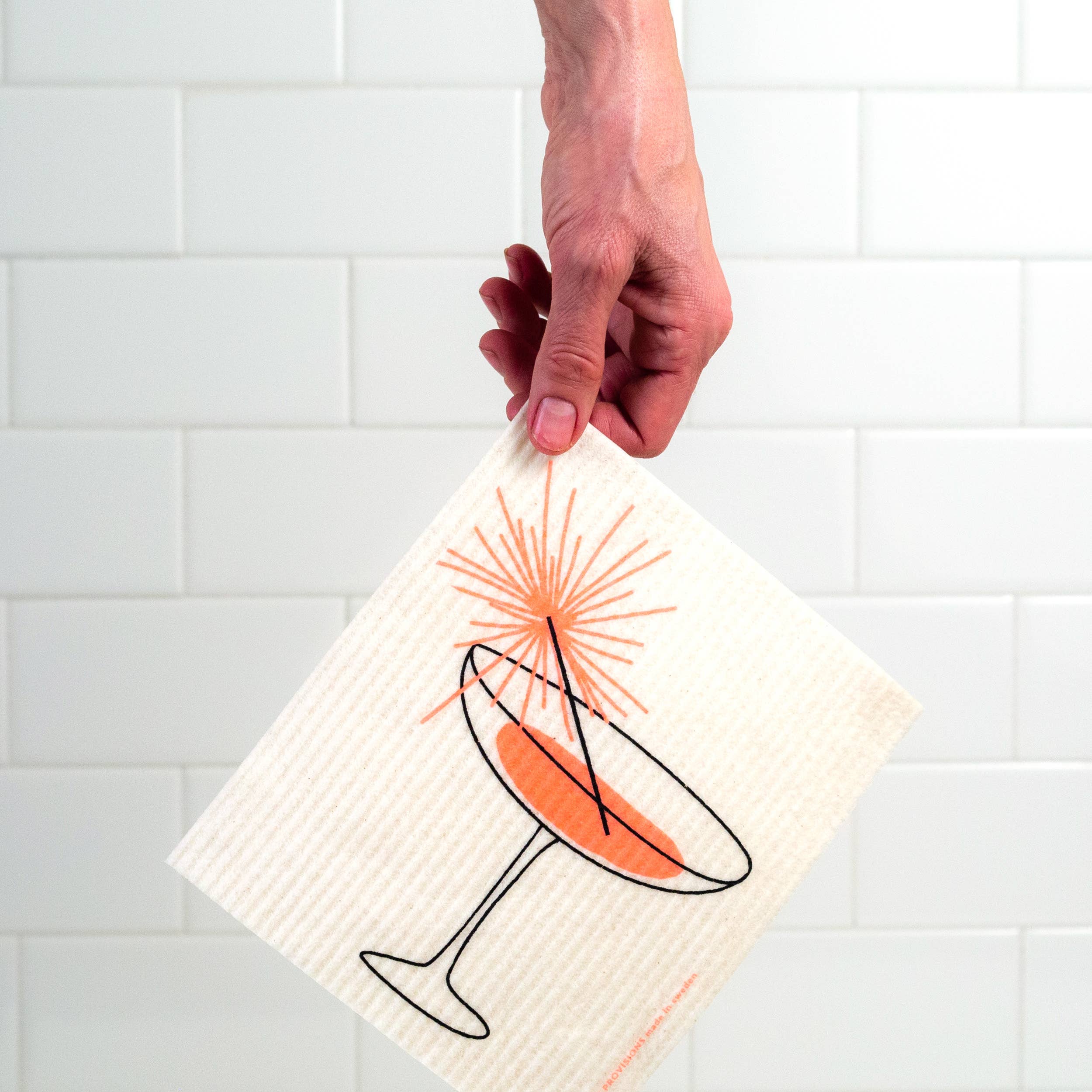 Bespoke Provisions – toalha de cozinha por atacado – Pano de Cozinha Sueco com Cocktail e Vela de Faísca - Reutilizável7