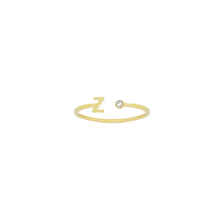Katie Dean - Wholesale Band/Stacked Ring - 18K Gold Plated, Size 6 Initial Ring11