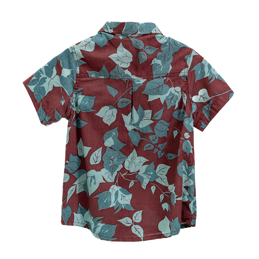 Balizen Direct from Bali - Wholesale Button Down Shirt - Kids - Button Down Scrappy Shirt | Burgundy1