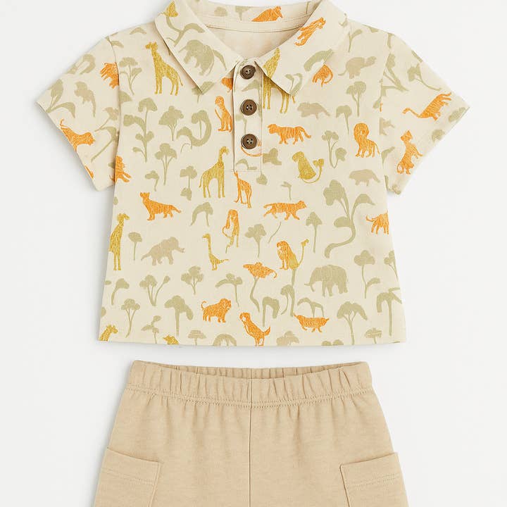 Jacob 2 Piece Polo and Shorts Set Safari for wholesale by ettie + h