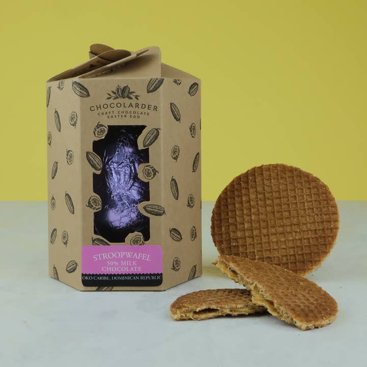 Stroopwafel 50% Milk Chocolate Small Easter Egg for wholesale by Chocolarder