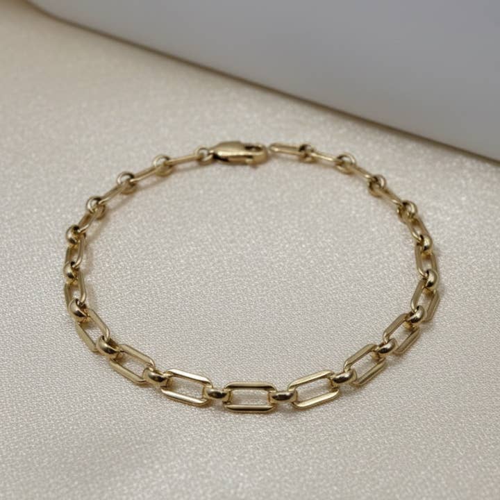 The Colorstones - Wholesale Link & Chain Bracelet - Linea 14k Godfilled Bracelet2