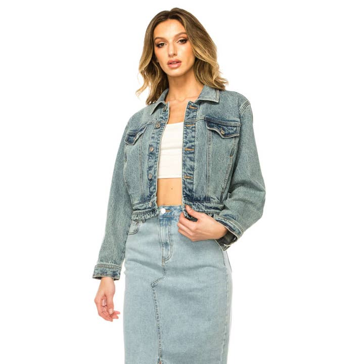 VESTE EN JEAN COULEUR CLAIRE pour la vente par great smoky