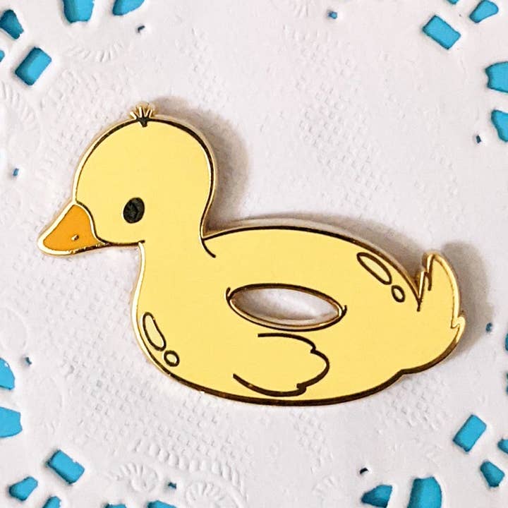 Summer Vibin' Floatie : Duck Enamel Pin for wholesale by Sugar Cubed Studios