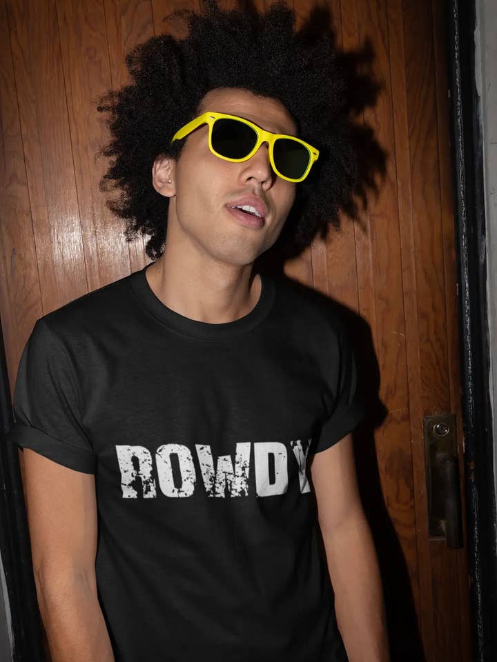 Camiseta retro Rowdy para hombre, color negro, regalo de cumpleaños 00553 para venta al por mayor de ULTRABASIC