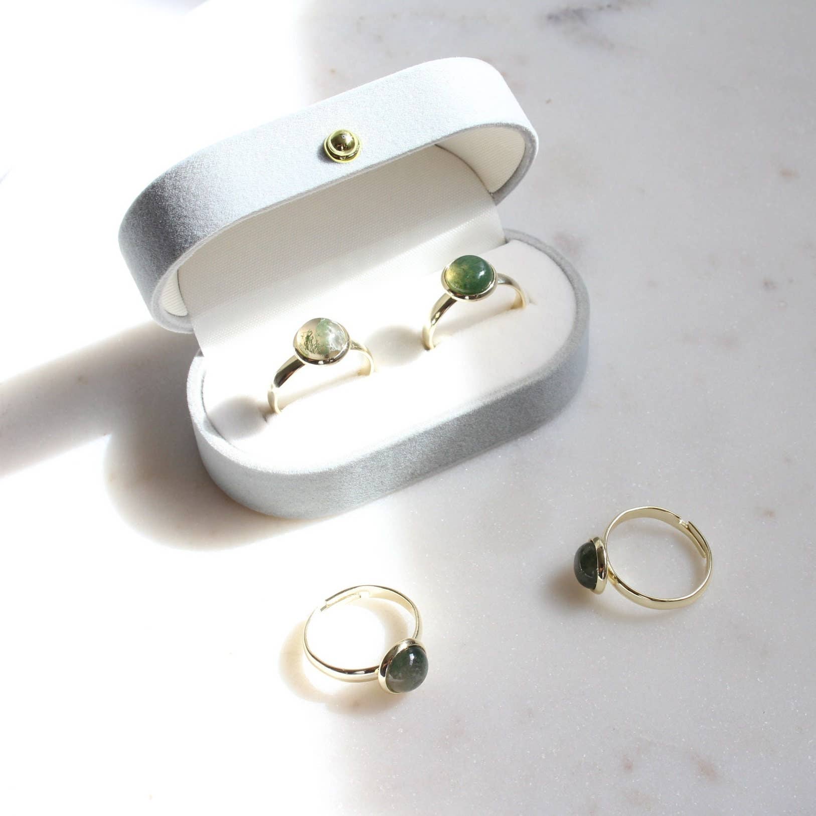 iBijoux - Wholesale Single Stone/Solitaire Ring - Moss Agate Ring, Authentic Crystal Ring (2R04b)3