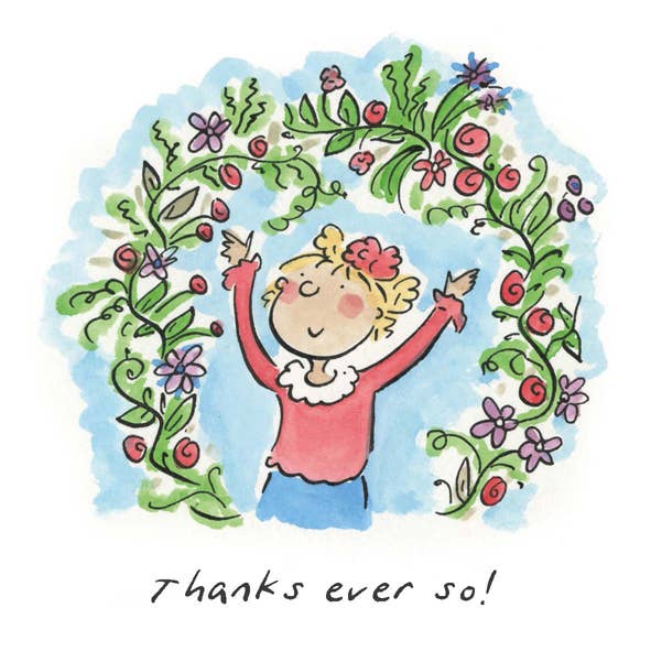 Inky Blue Ltd t/a Holy Mackerel – wholesale Thank you card – Thanks ever so 10cm mini card