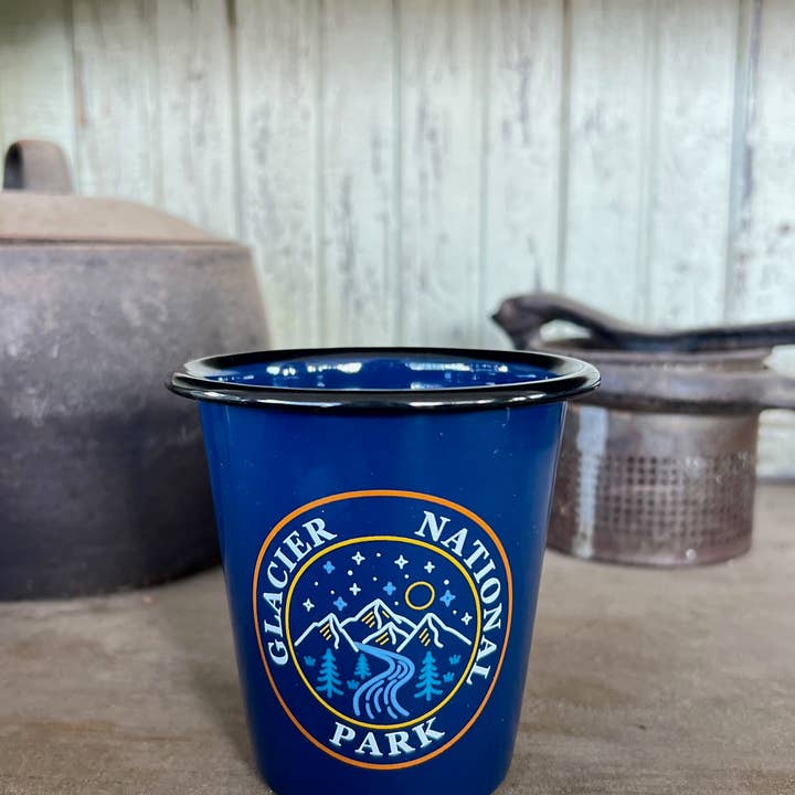 The Sacred Wild Candle Co - Wholesale Jar/Filled Candle - New! Reusable Enamel Cup Candle - Glacier National Park