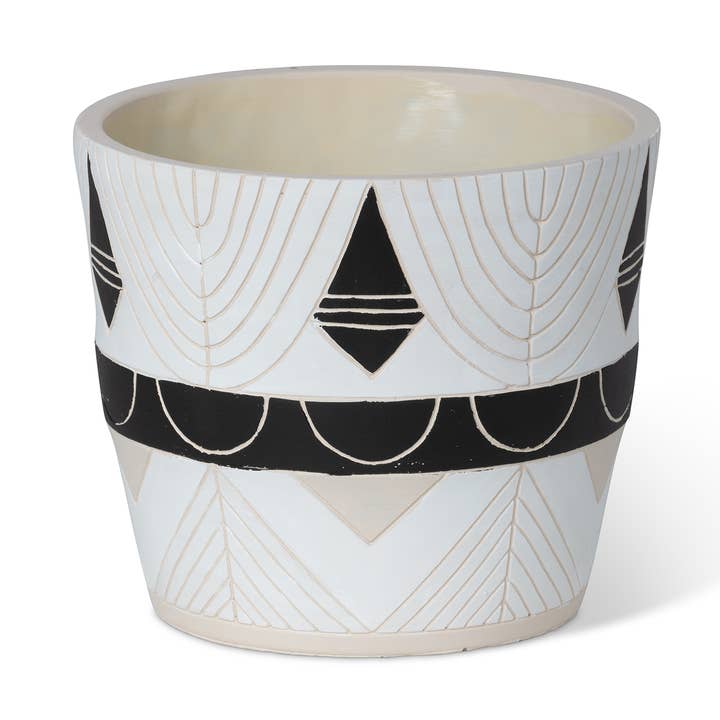 Park Hill Collection - Wholesale Plant Pot - Park Hill Collection Del Sur Pattern Cement Pot, 8.25 in.0