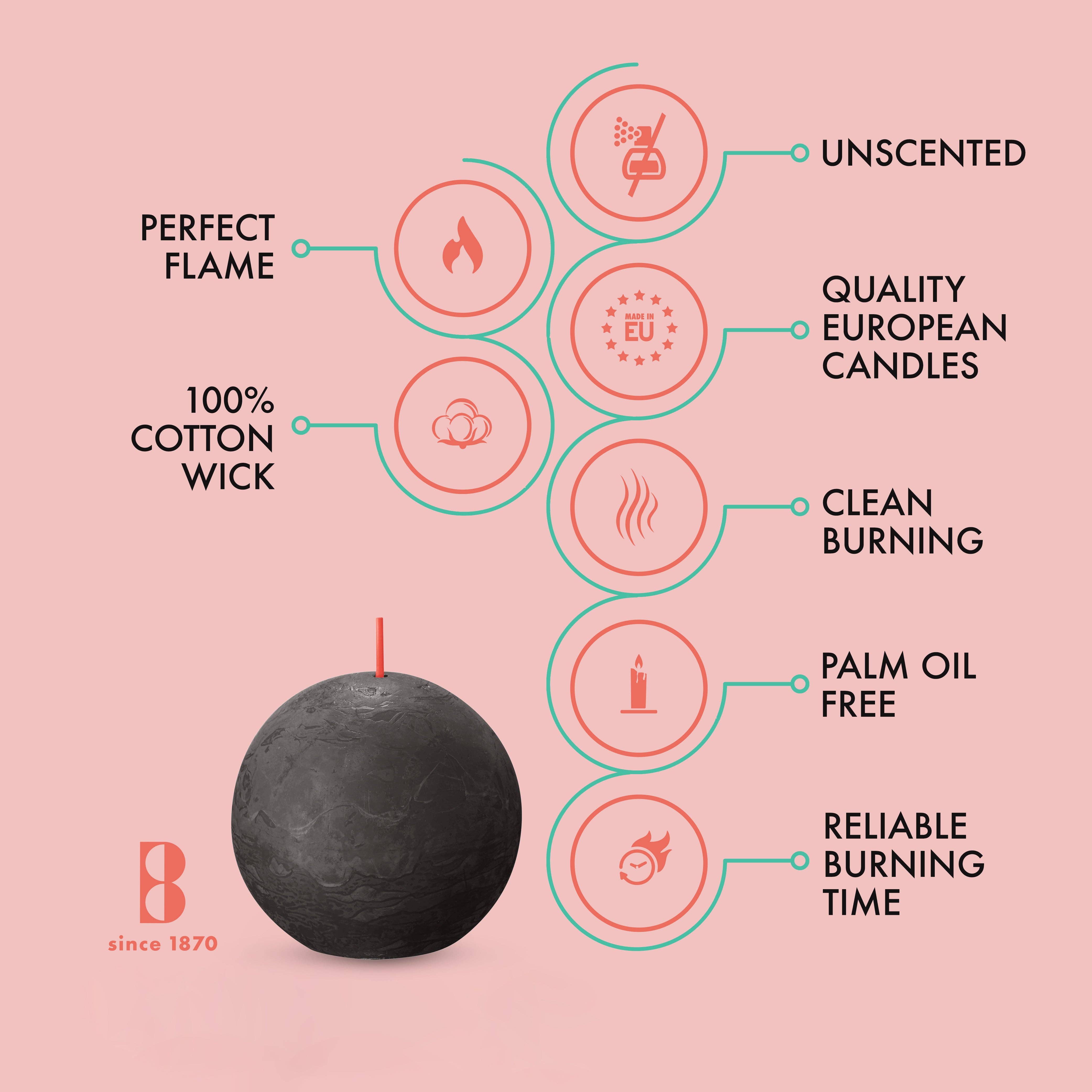 BOLSIUS – Velas de decoração por atacado – 6 Velas rústicas 3" - Inperfuted - Natural - Eco-Friendly - Cera Plant-Based - **Vendido Individualmente79