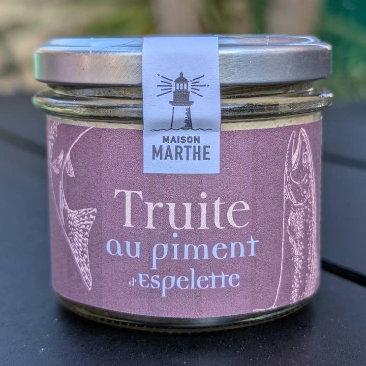 CONSERVE MER - Trout with Espelette pepper - 90 g – Artisan cannery Maison Marthe - Oléron for wholesale by Conserverie Artisanale Maison Marthe - Oléron