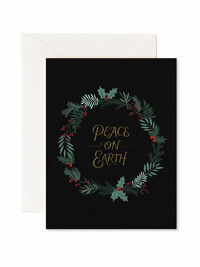 Tarjeta de vacaciones de la Paz en la Tierra para venta al por mayor de Laura Bennett Design