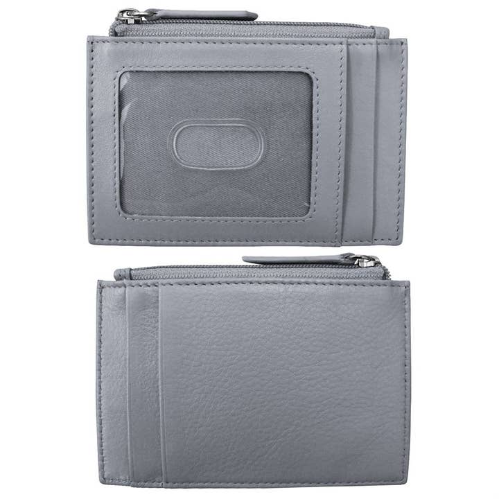 ili New York - Wholesale Card Holder - Unisex - 7416 Leather CC-ID Holder with Zip Pocket