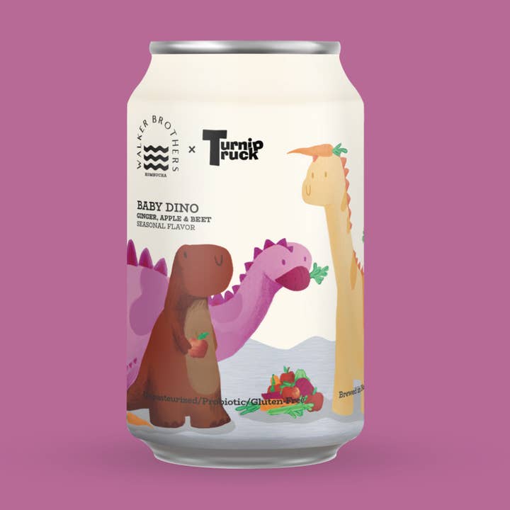 Baby Dino Non-Alc Kombucha - Beet, Carrot, Ginger Seasonal for wholesale by Walker Brothers