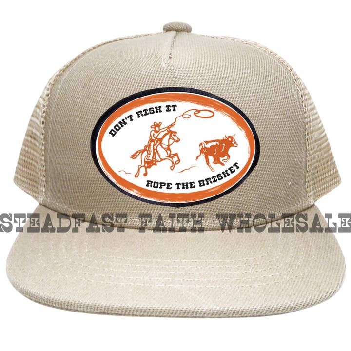 Rope The Brisket Patch Cap for wholesale by Steadfast Faith Wholesale