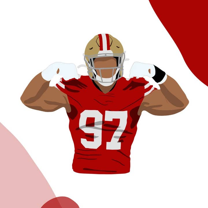 Nick Bosa Sticker for wholesale by Erin Tucci Designs