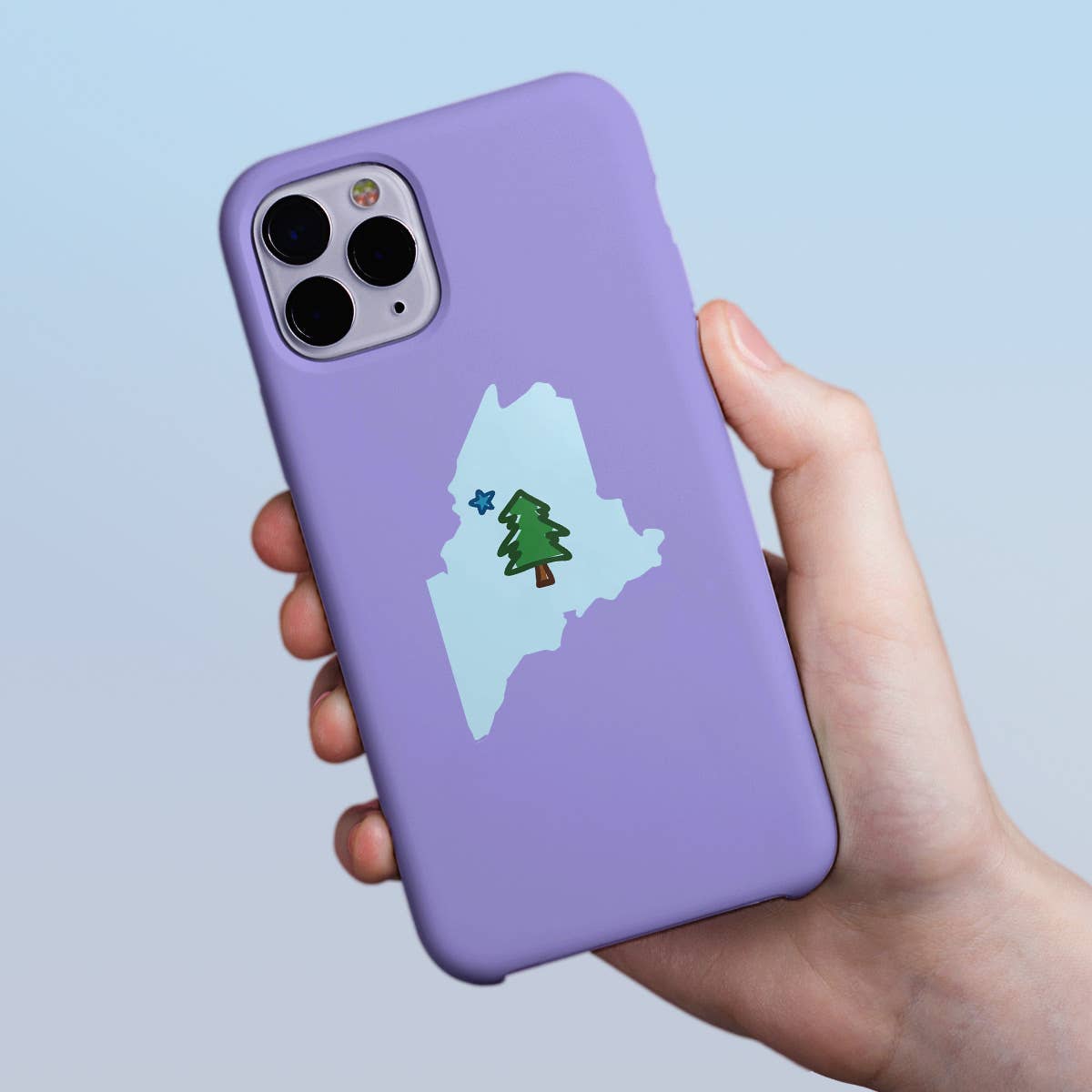 RetroPlanet - Wholesale Phone & Laptop Stickers - Maine State Star & Tree Doodles Mini Sticker 20 ct1