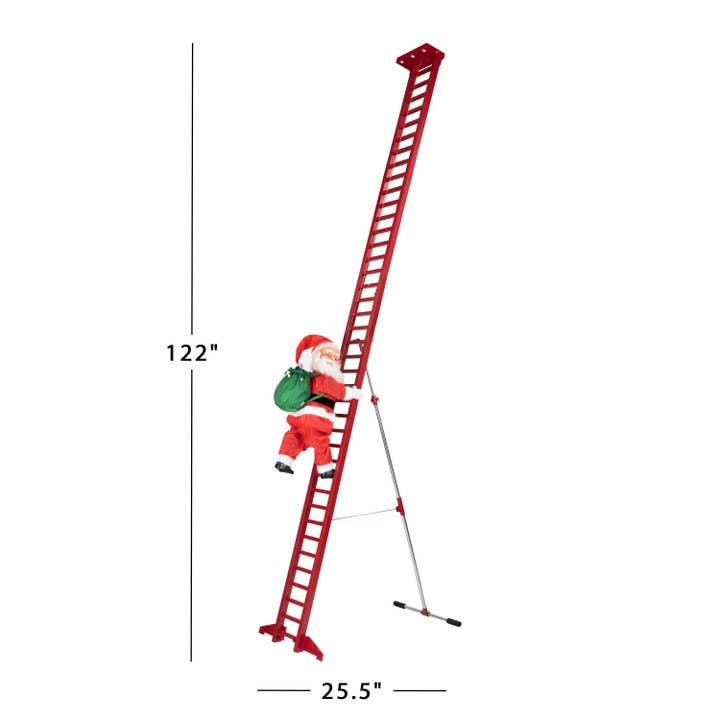 Mr. Christmas - Wholesale Christmas Decoration - 10 Ft. Outdoor Animated Ladder Climbing Santa6