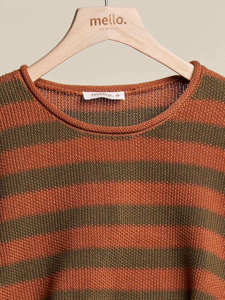 Mello. - Wholesale Knit Sweater - Women's - Casual Striped Sweater5