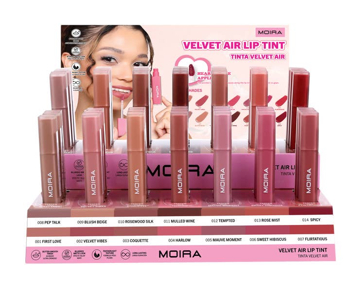 Moira Makeup Display Velvet Air Lip Tint 42pcs for wholesale by Moira Cosmetics
