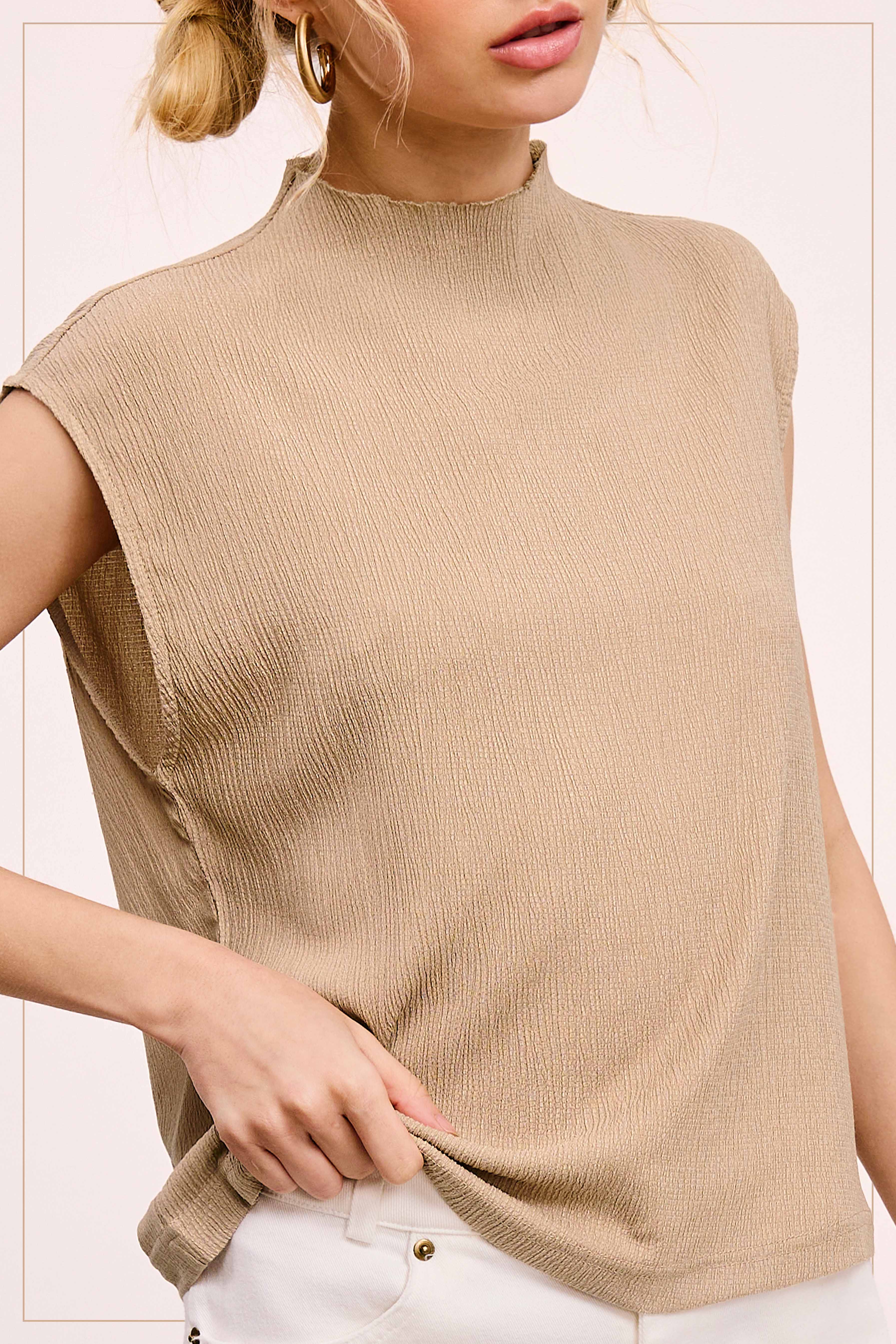 La Miel – Engroshandel Tanktop – Kvinder – HCT7705-elastisk krøllet stof ærmeløs top10