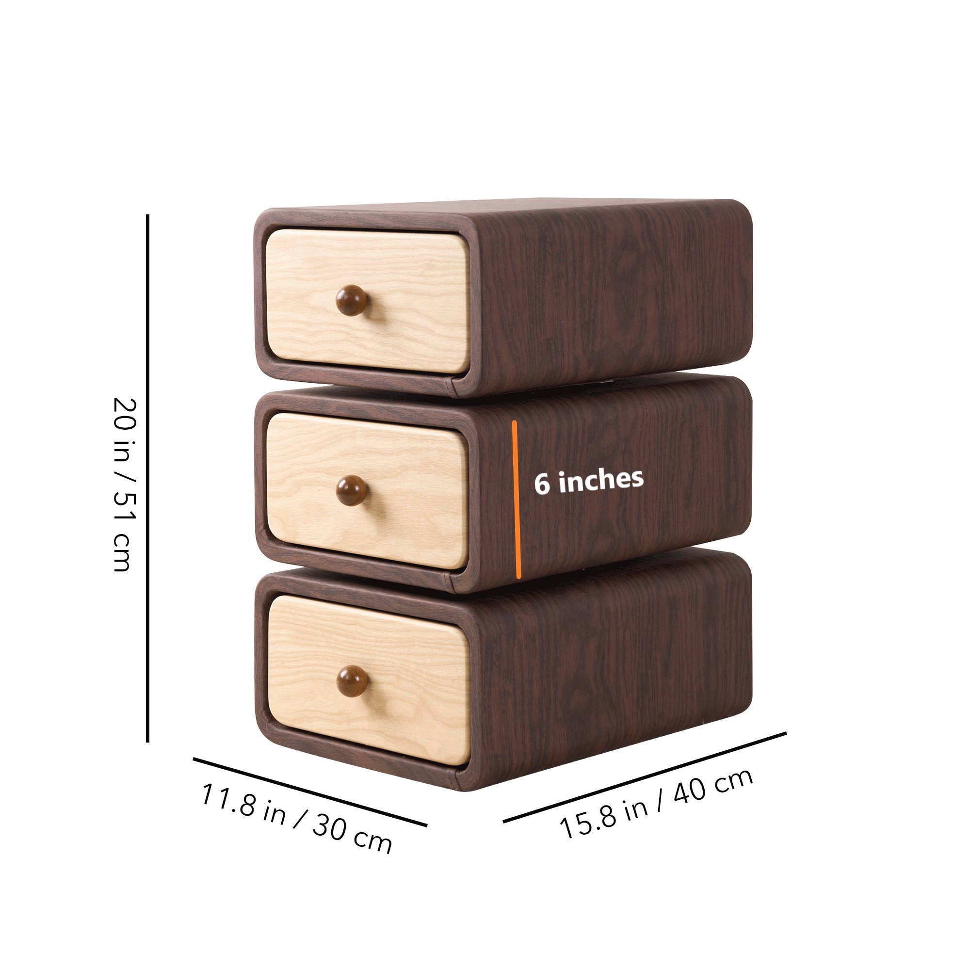 EP Design Lab - Vente Armoire - Table de chevet en bois massif rotatif à 360° avec 3 tiroirs7