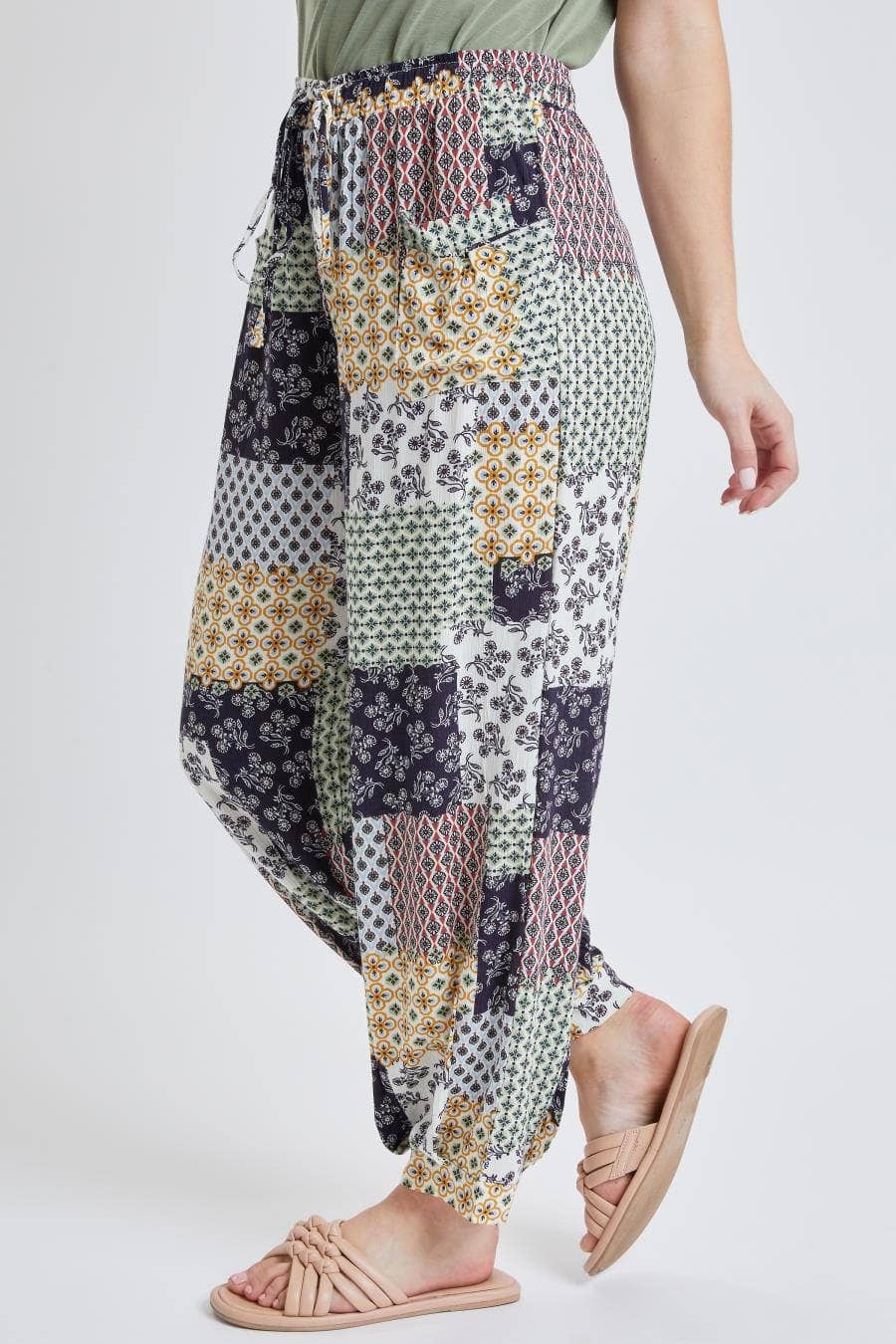 YMI - Wholesale Pants - Women's - Drawstring Wide Jogger Pant With Pleated Hem-WF1209CG7