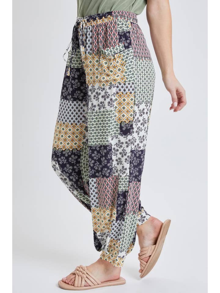 YMI - Wholesale Pants - Women's - Drawstring Wide Jogger Pant With Pleated Hem-WF1209CG7