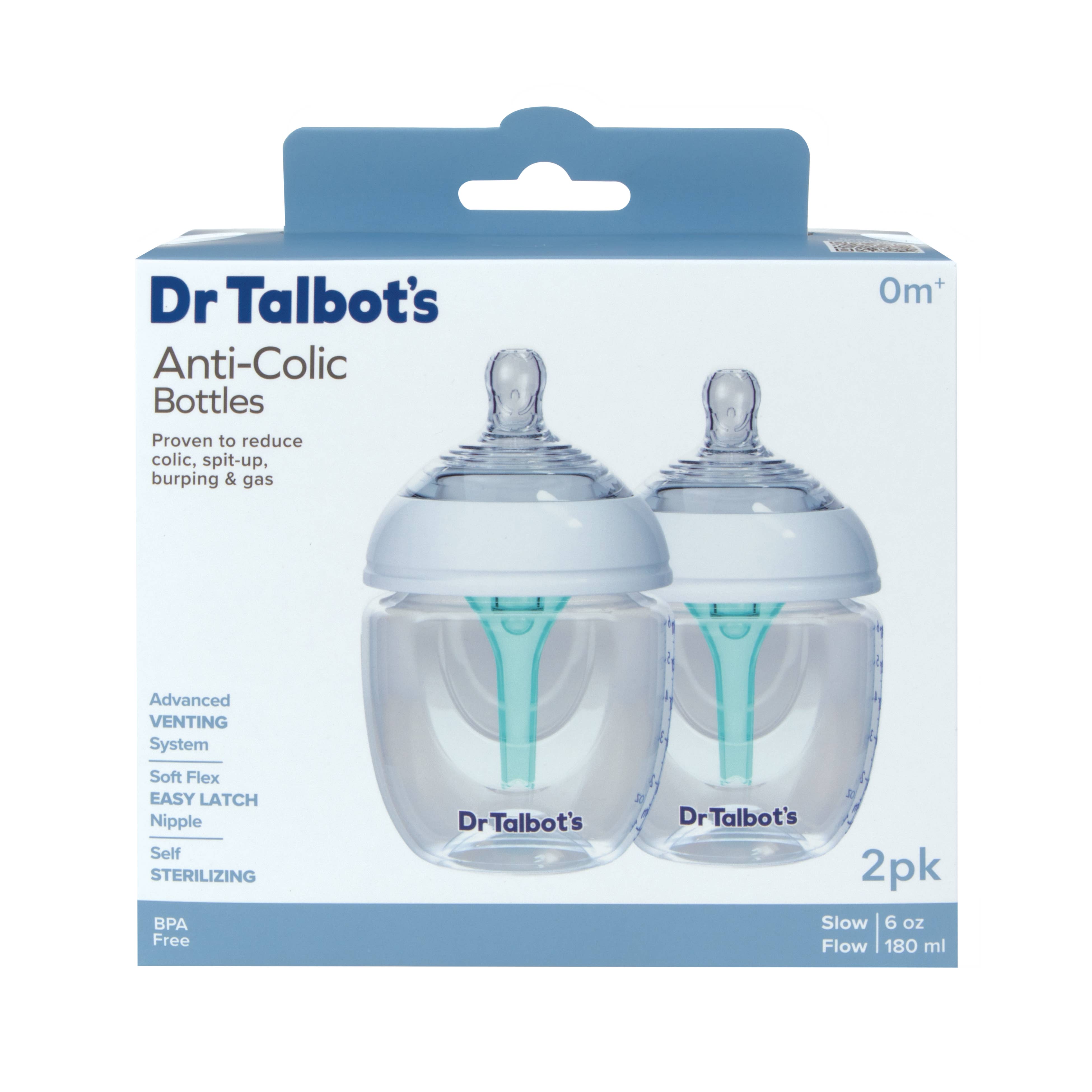 Dr. Talbot's - Wholesale Baby Bottle - Dr. Talbot's 2 Pack Anti-Colic Bottles, 6 oz or 9 oz0