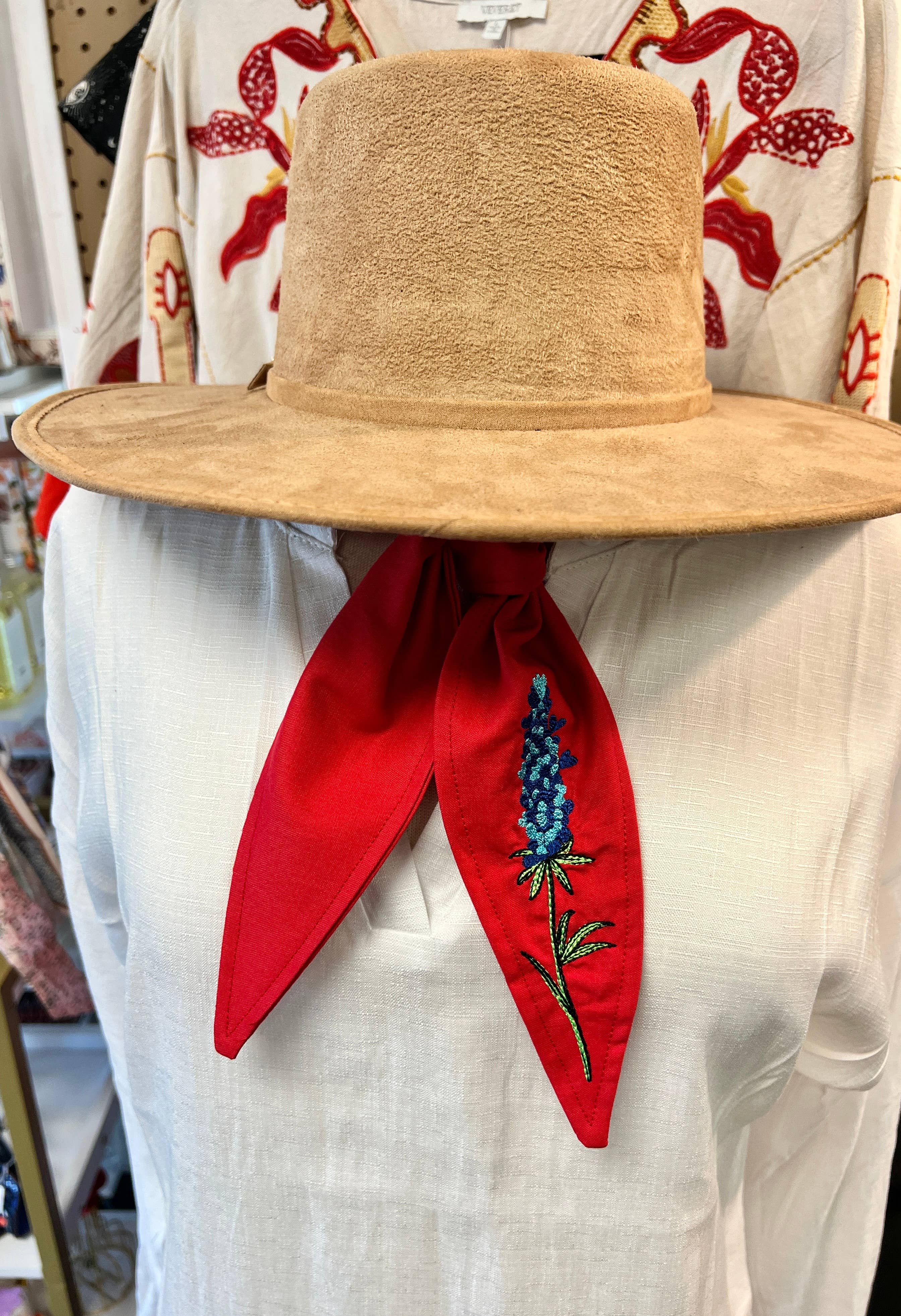 The Funky Soul - Wholesale Scarf - Women's - Bluebonnet Embroidered Ascot Scarf7