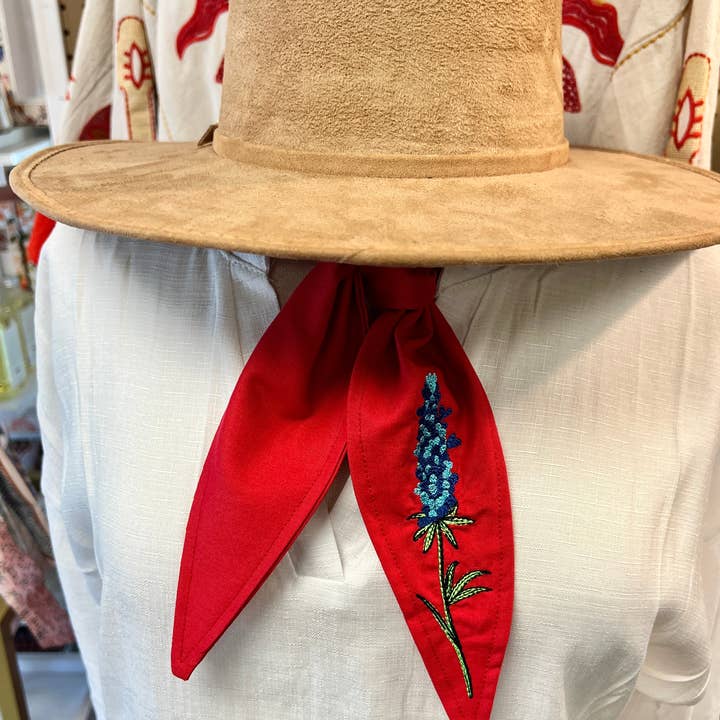 The Funky Soul - Wholesale Scarf - Women's - Bluebonnet Embroidered Ascot Scarf7