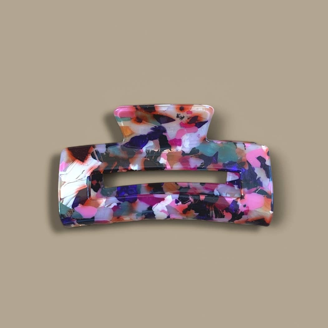 agathe & cocö – wholesale Hair clip – Women’s – Large rectangular alligator clip - Harlequin