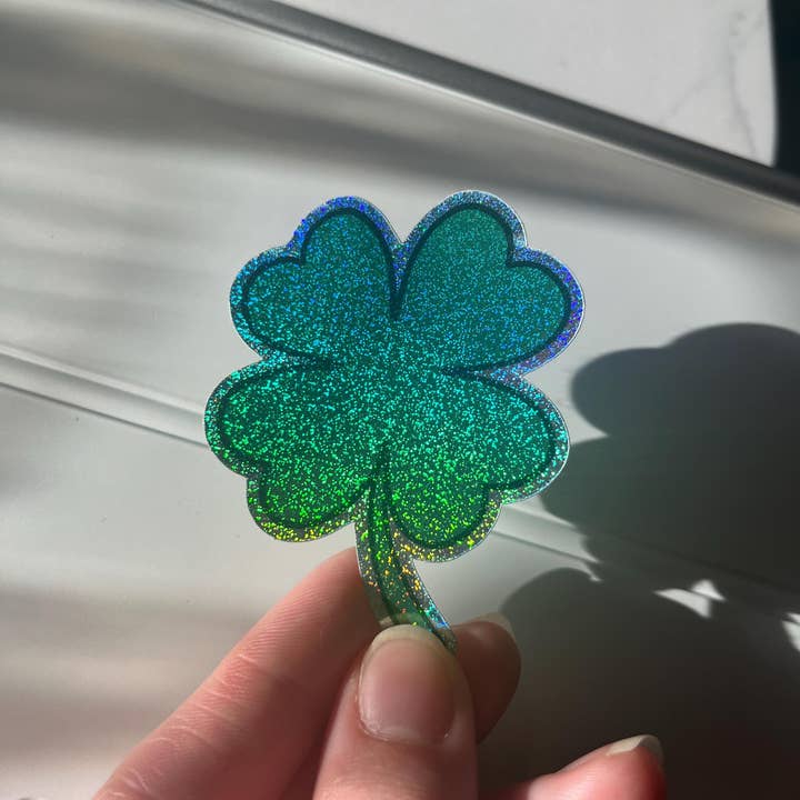 TTN Stickers - Wholesale Sticker - Iridescent Four-Leaf Clover Die Cut Vinyl Sticker3