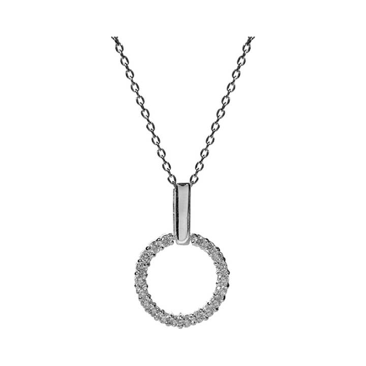 Kali Ma Designs - Sterling Silver Jewellery - Vente Colliers à pendentif - Collier cerclé orné de CZ Tiffany