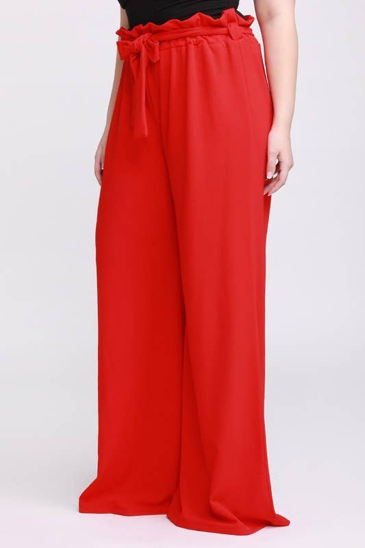 Black Pearl Clothing – wholesale Byxor - Dam – Bred ben elastiskt band med slips midja scuba crepe tyg4