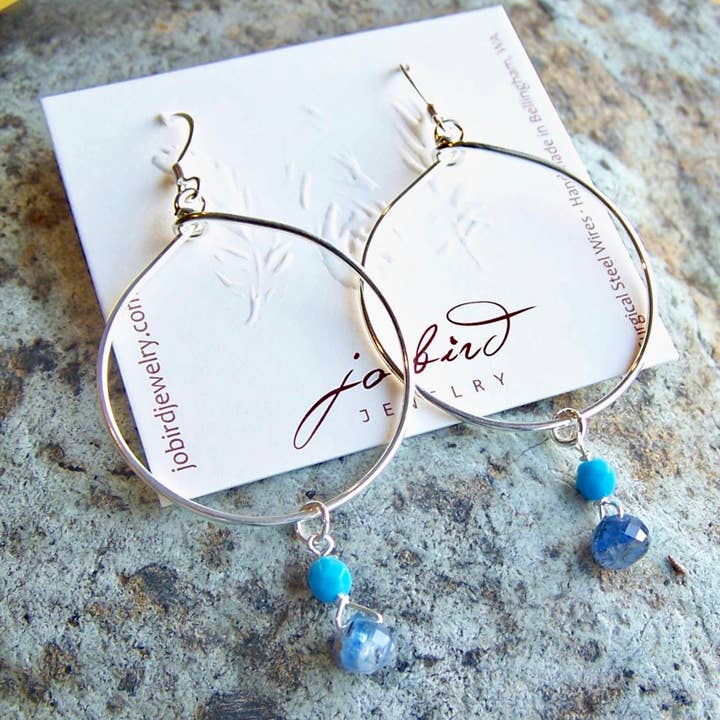 Jo Bird Jewelry - Wholesale Dangle Earrings - Kyanite Hoops