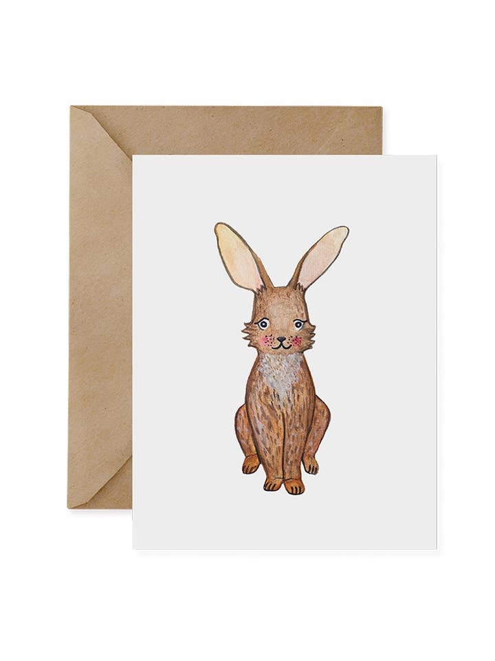 Riverine Rabbit Card/Original — Umweltfreundliche Karte, Kaninchen, Hase, gefährdet, recycelt, gibt zurück, erneuerbare Energie, Wildtierschutz für den Großhandel von Red and Wolf Paper Company