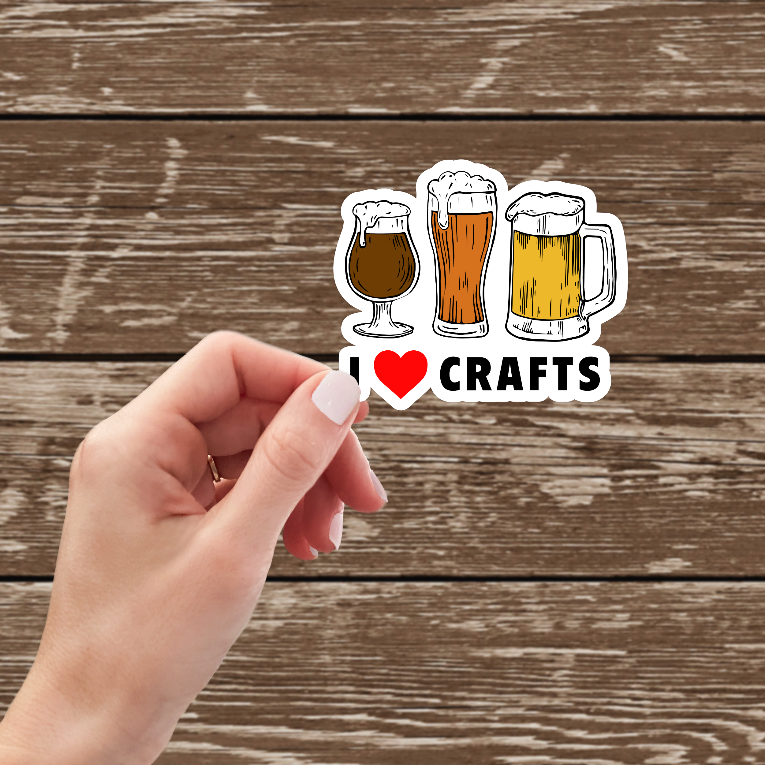 Crafted By Rebecca B – wholesale Klistermärke – Jag älskar hantverk öl klistermärke1