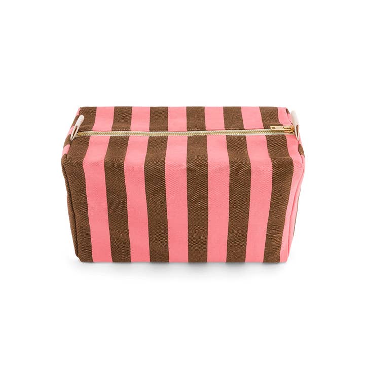 VIC TOILETRY BAG STRIPES FUNKY PINK / OLIVE for wholesale by Rose in April