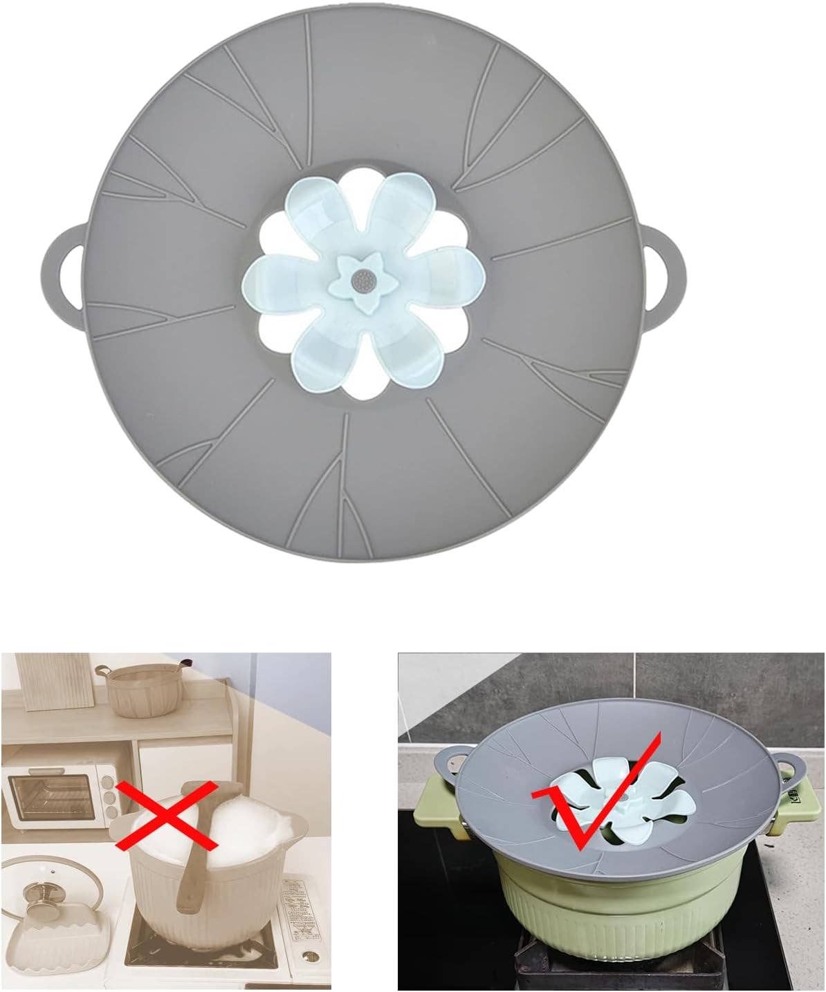 VIGOR - Wholesale Kitchen Tool/Gadget - Boil Over Spill Stopper, Silicone Pot Lid, 10.24" Spill Stop2