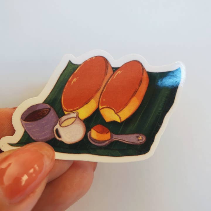 Claudine Castro Art - Wholesale Sticker - Leche Flan Cute Food Stickers, Filipino Dessert Art, Laminated Waterproof Vinyl Laptop Stickers