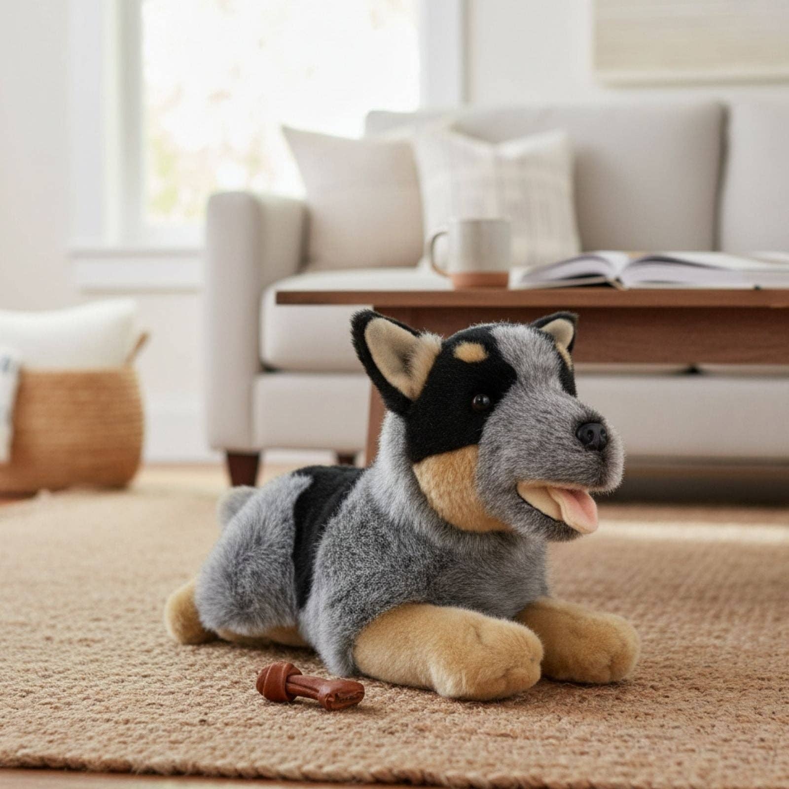 Bocchetta Plush Toys – Engroshandel Tøjdyr - Hund – Rusty - Kvæghund - 28 cm slasket1