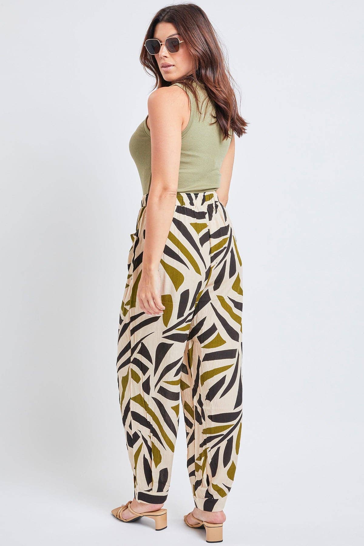 YMI - Wholesale Pants - Women's - Drawstring Wide Jogger Pant With Pleated Hem-WF1209CG3