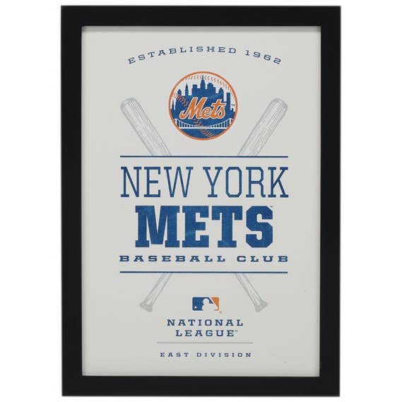Open Road Brands, LLC - Wholesale Sign - New York Mets Framed Team Logo Wall Decor