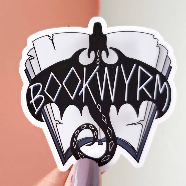 Nerd Lady Designs - Wholesale Sticker - Bookwyrm Dragon Sticker0