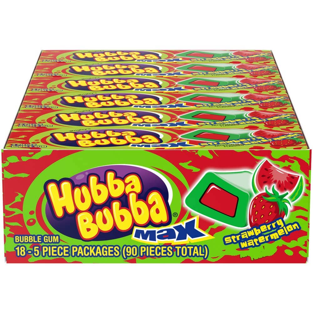 Horizon Top Market - Wholesale Chewing Gum - HUBBA BUBBA MAX STRAWBERRY WATERMELON GUM-18 X 5 PIECE2