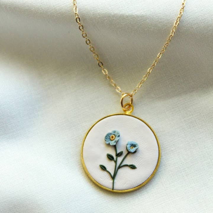 Morning Glory, September Birth Flower Necklace for wholesale by The Watermark Design