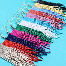 Pierce + Hide - Wholesale Tassel Earrings - Custom Beaded Square Fringe Earrings | Fringe Dangle9
