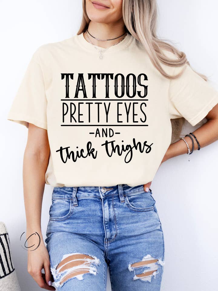 Tattoos Pretty Eyes Graphic Tee for wholesale by CMD Wholesale