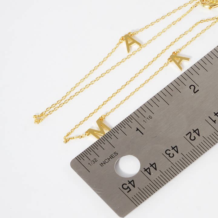 Fashion City - Wholesale Pendant/Charm Necklace - Gold-Dipped MAMA Lettering Necklace